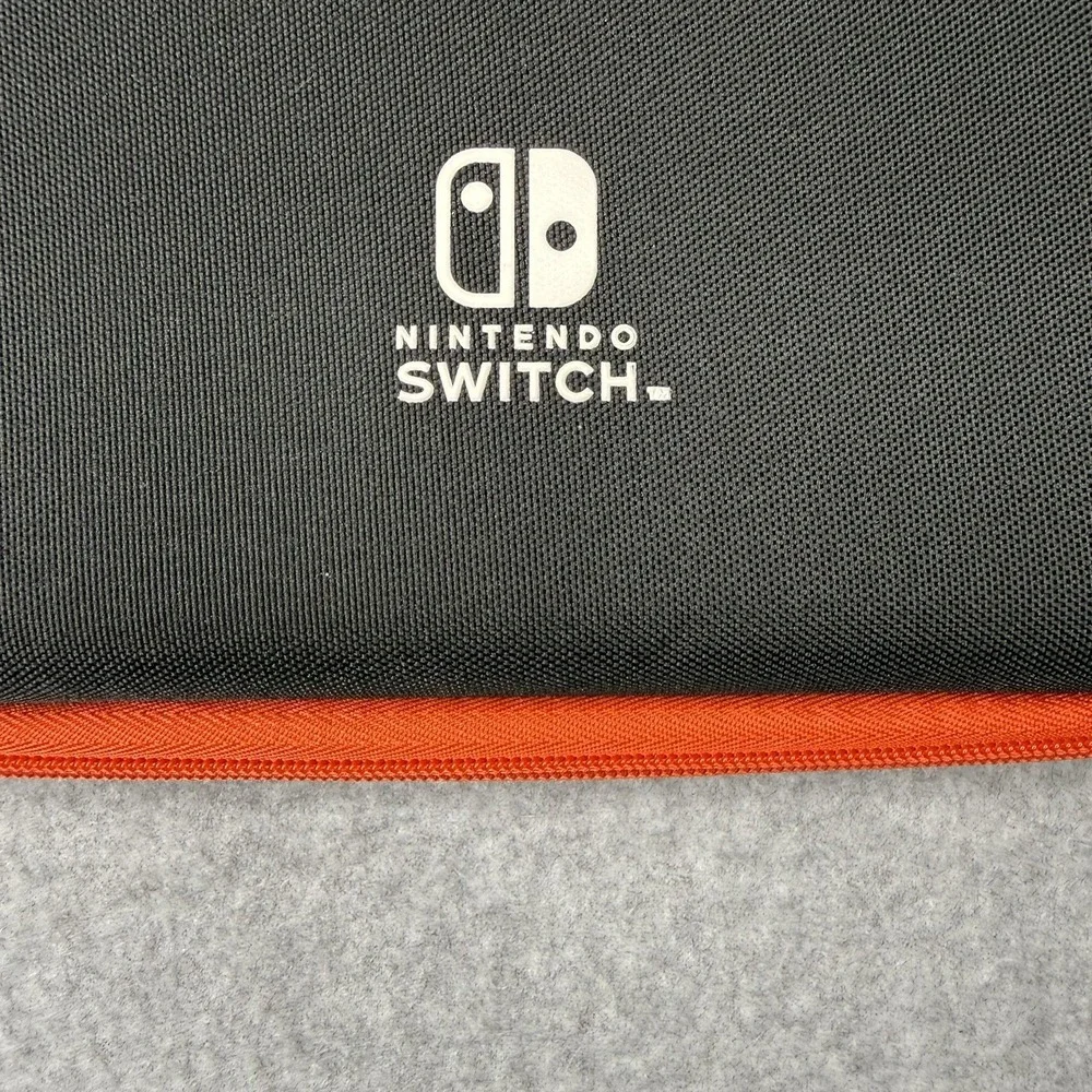 Nintendo Switch Black Case Red Zipper Pockets Game Case‎ Only